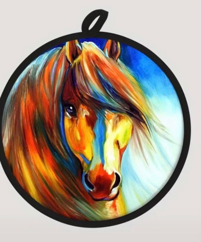 Circle Horse Pot Holders (2)