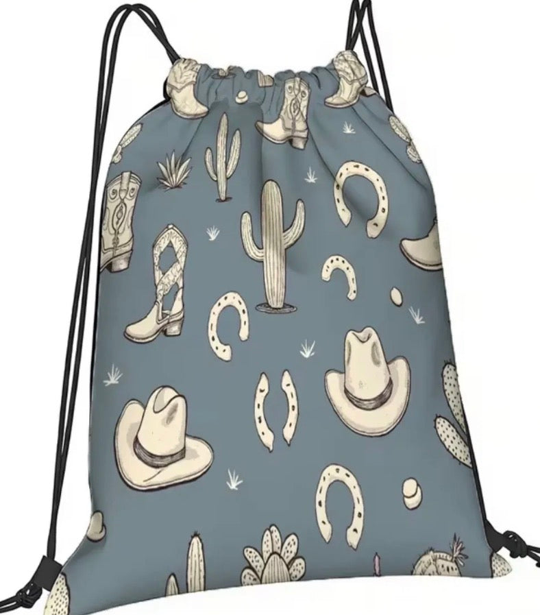 Blue Cowboy Hat Gym Bag