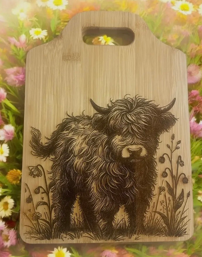 Highland Cow Cutting Board Small