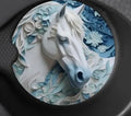 White Horse Car Coaster 2 Pack