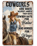 Cowgirls Metal Sign