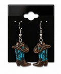 Teal Boot Earrings