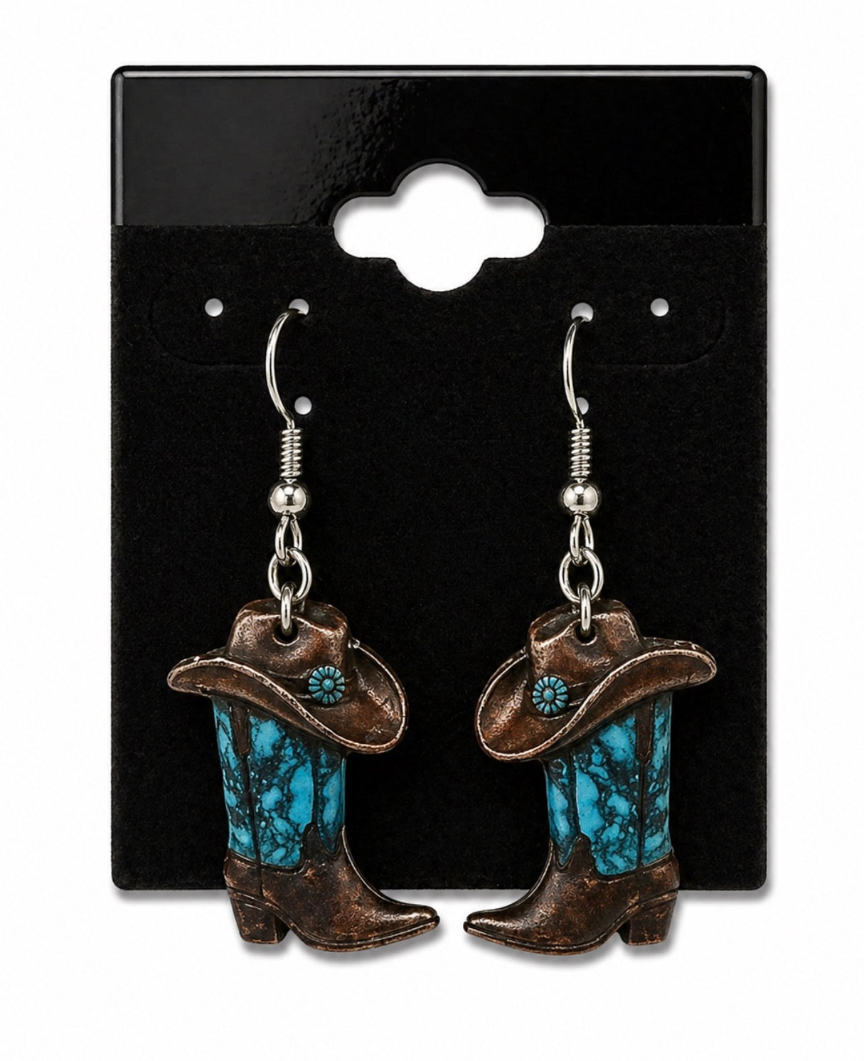 Teal Boot Earrings