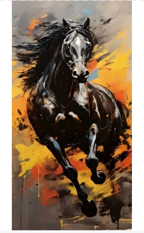Colorful Horse Beach Towel