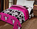 Pink Skull Cow Print Reversible Blanket