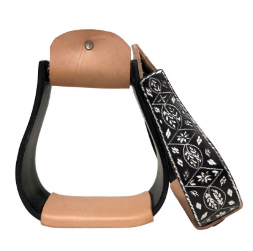 Black Engraved Stirrups