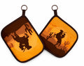 Sunset Potholders Horses