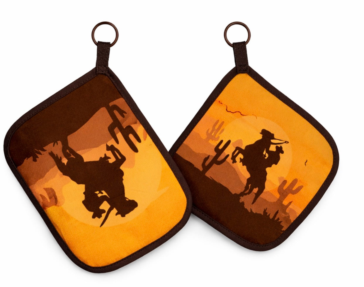 Sunset Potholders Horses