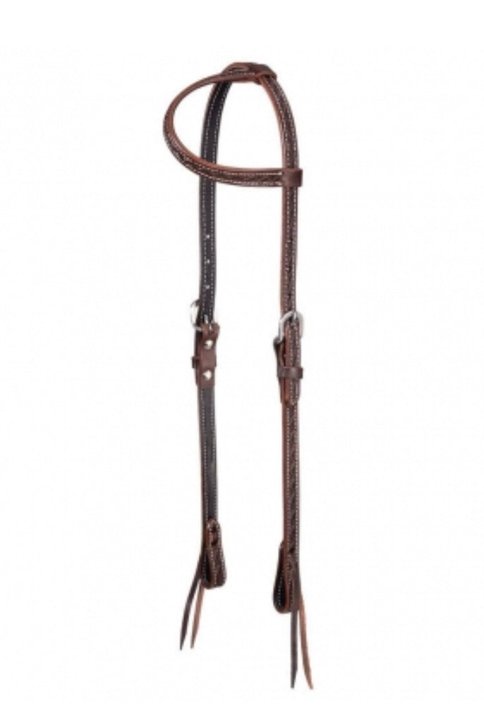 Cowhide One Ear Headstall Dark