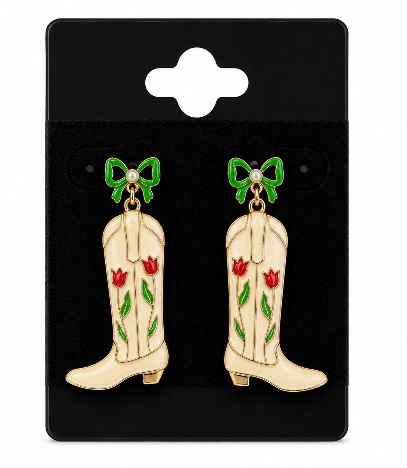 Boot Green Earrings
