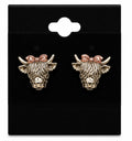 Pink Cow Earrings