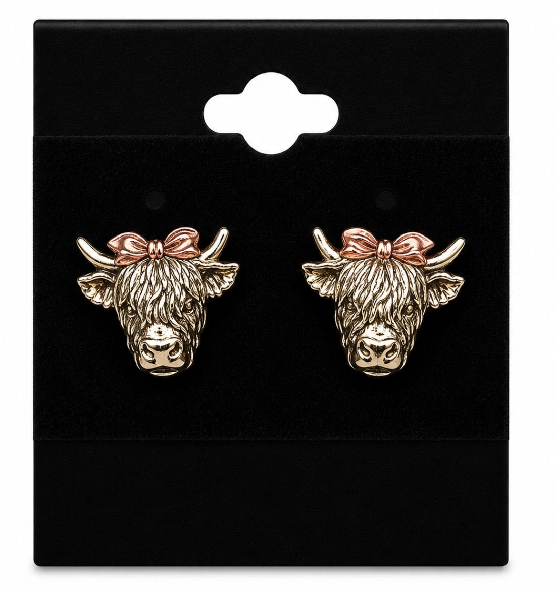 Pink Cow Earrings