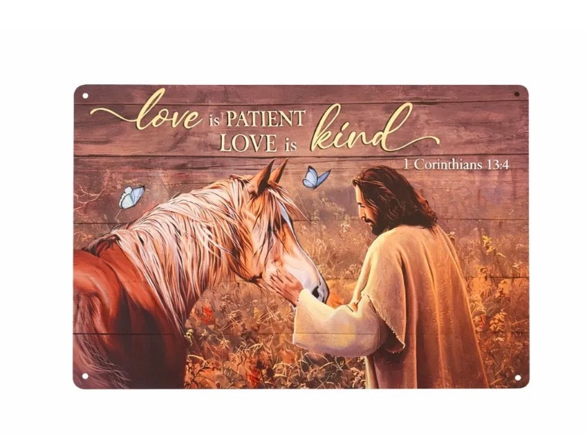 Love Is Patient Metal Sign