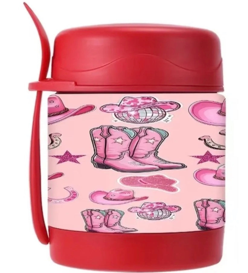 Red Western Food Thermos