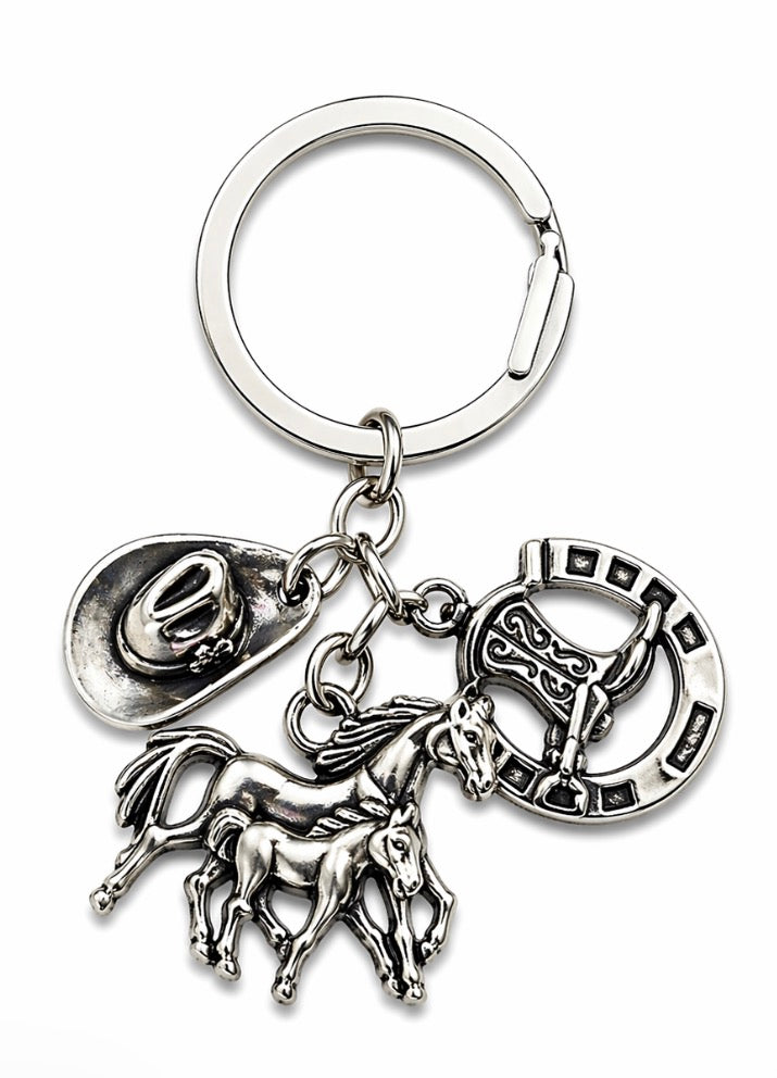 Horse Hat Boot Keychain