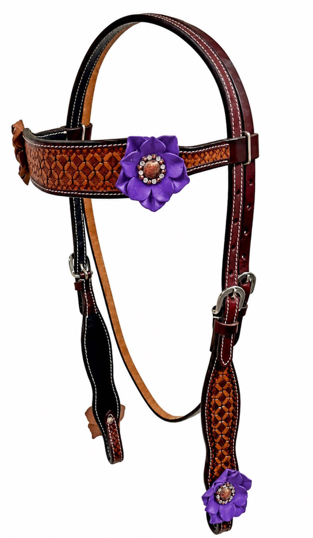 Purple Flower Headstall
