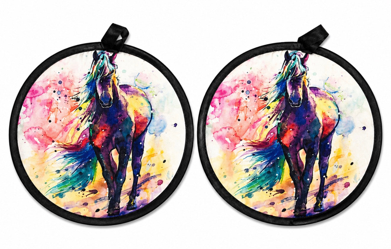 Color Horse Potholders