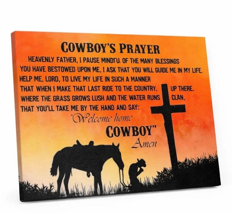 Cowboys Prayer Canvas Print