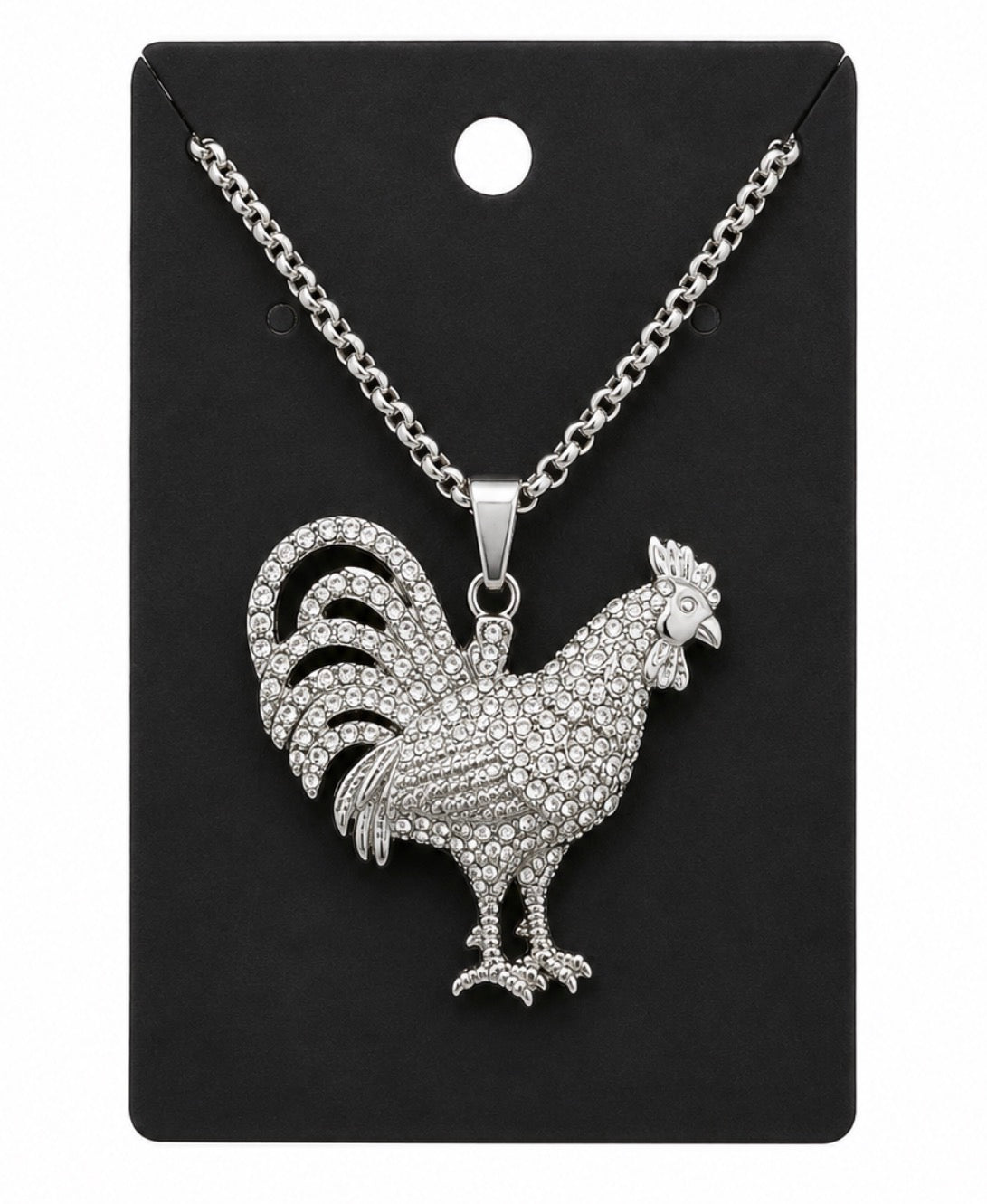 Silver Rooster Necklace