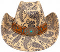 Floral Teal Belt Hat