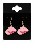 Pink Cute Hat Earrings