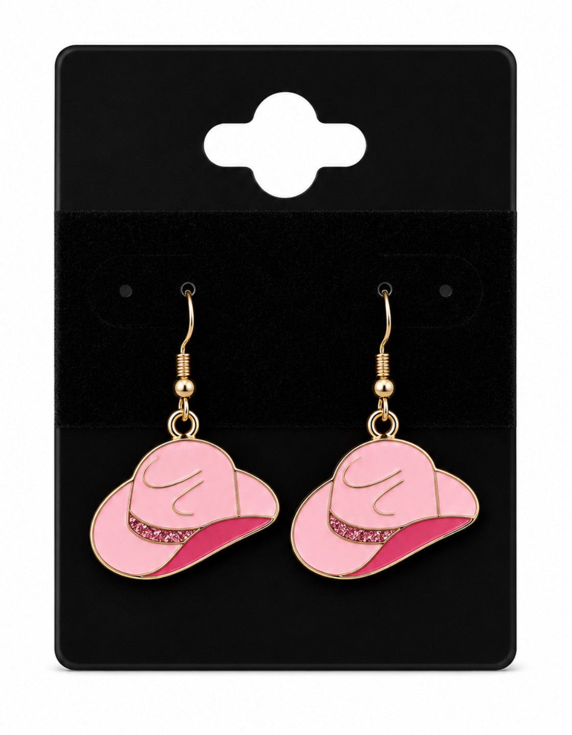 Pink Cute Hat Earrings
