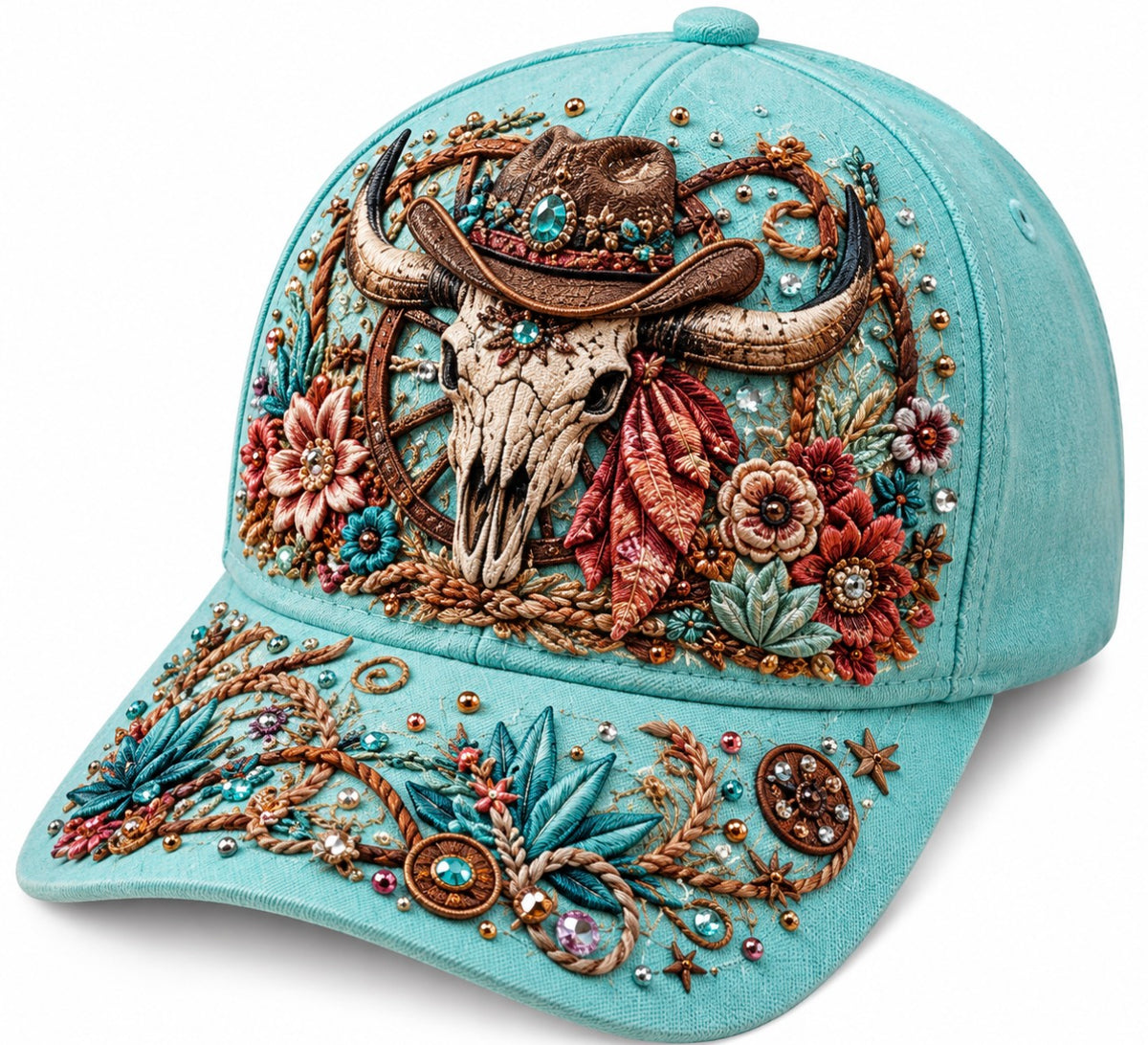 Teal Western Hat