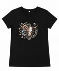 Black cow tee