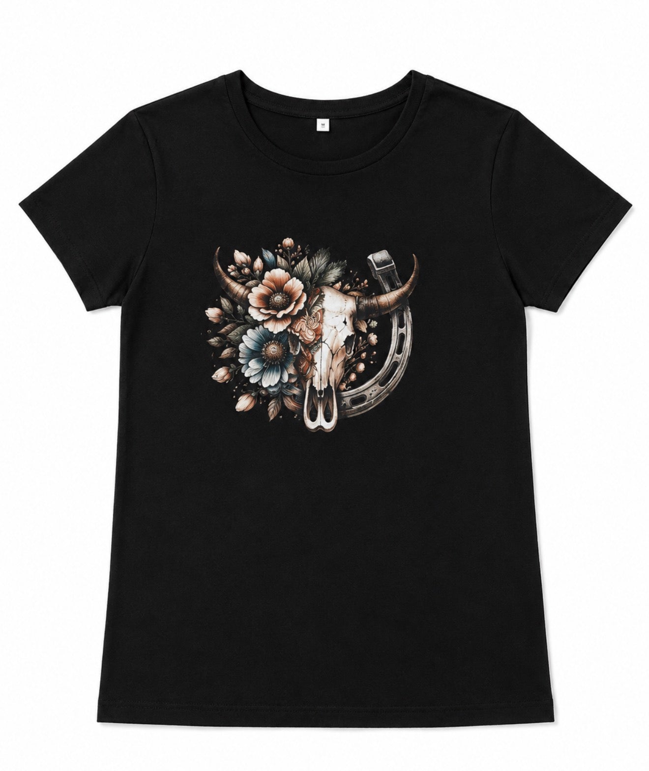 Black cow tee