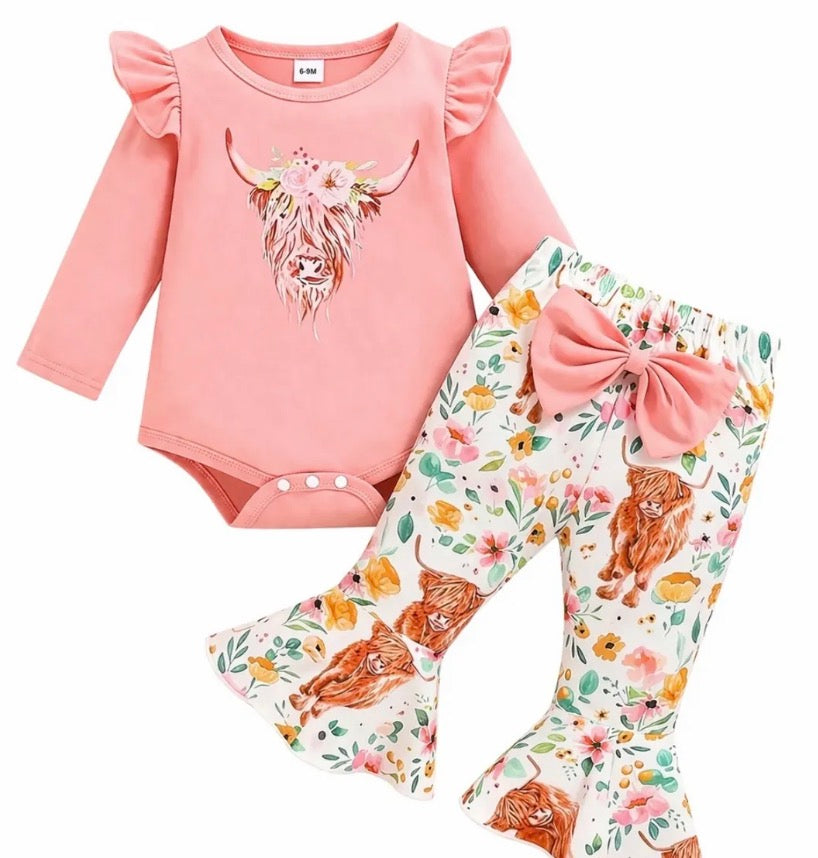 Highland Cow Baby Outfit