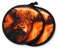 Black cow potholders