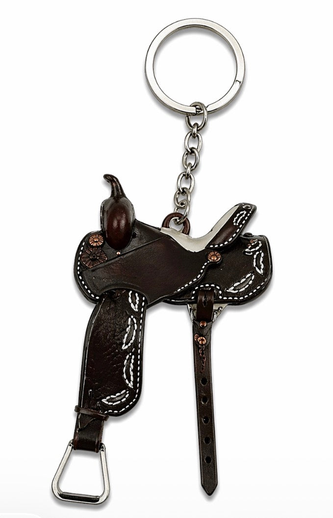 Black Saddle Keychain