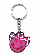Pink Smiley Keychain