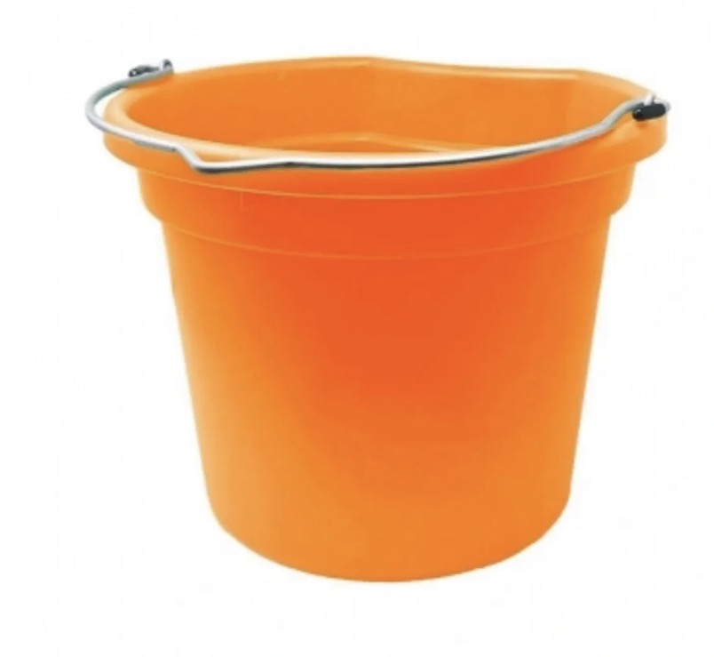 20 QT Orange Flat Back Bucket
