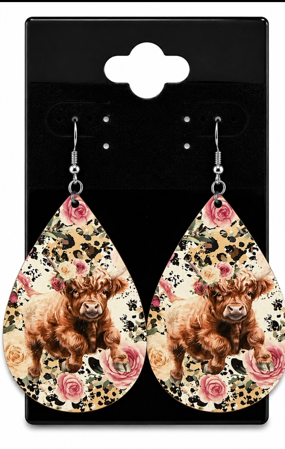 Light Pink Cow Earrings