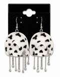 Cow Print Hat Earrings