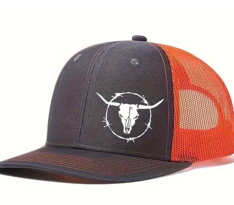 Orange Bull Baseball Cap