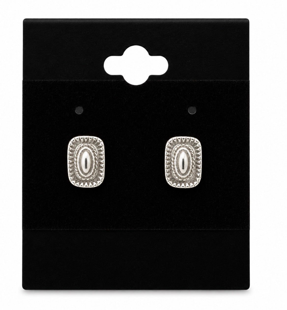 Silver Hat Stud Earrings