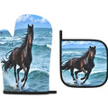 Black Horse In Water Potholders