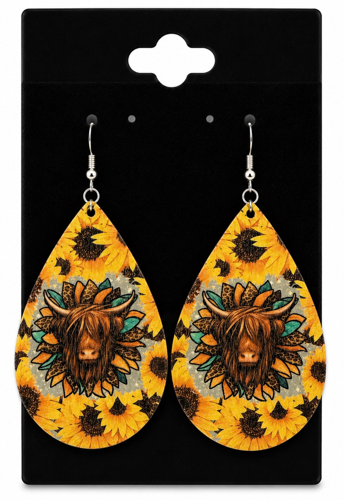 Yellow Highland Cow Earrings