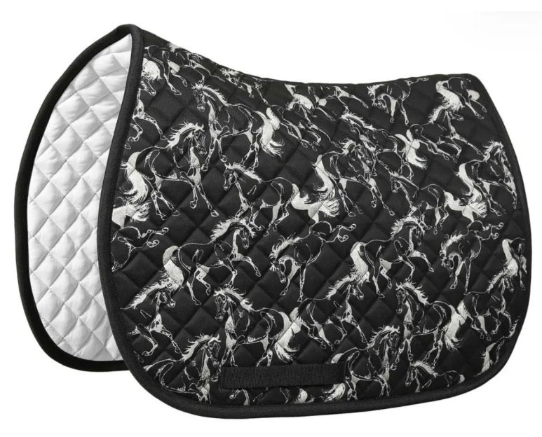 Horse Print English Saddle Pad