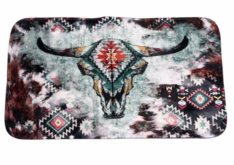 Western Teal Bull Rug