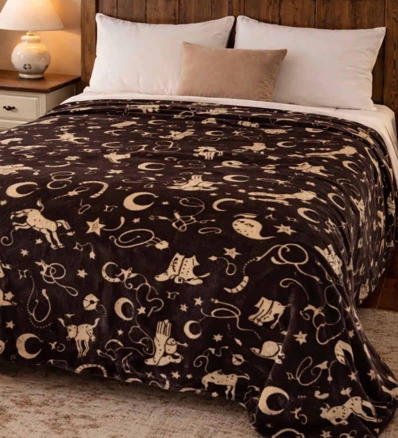 King Western Brown Blanket