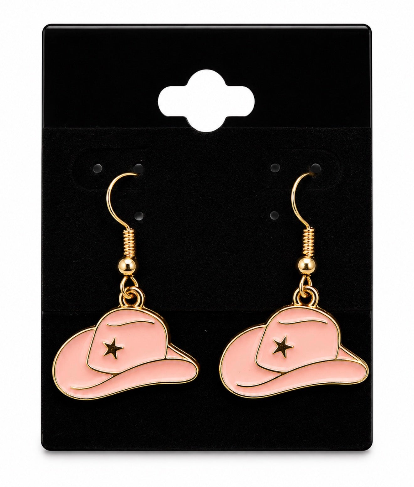 Pink Hat Earrings