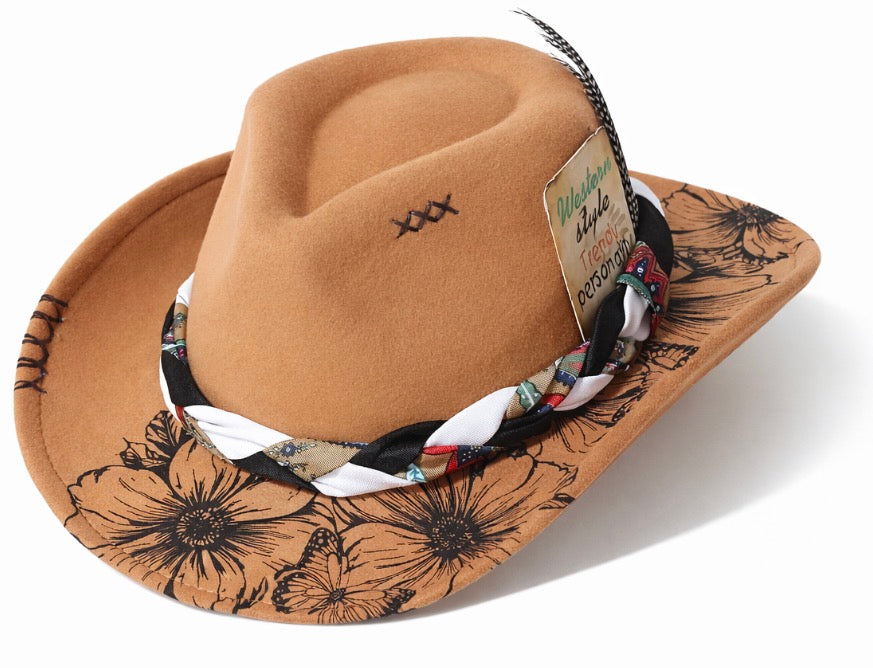 Feather Cowboy Hat