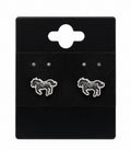 Black White Horse Earrings