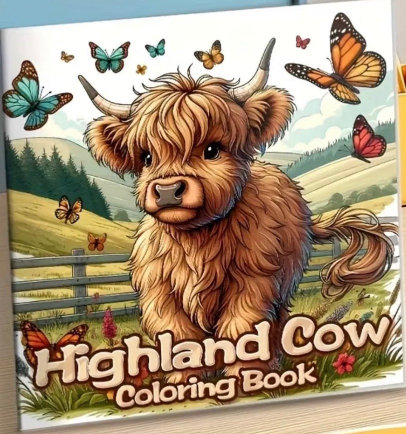 Highland Cow Coloring Book