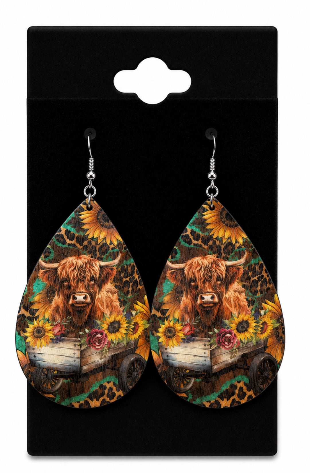 Cow Highland Dangle Earrings