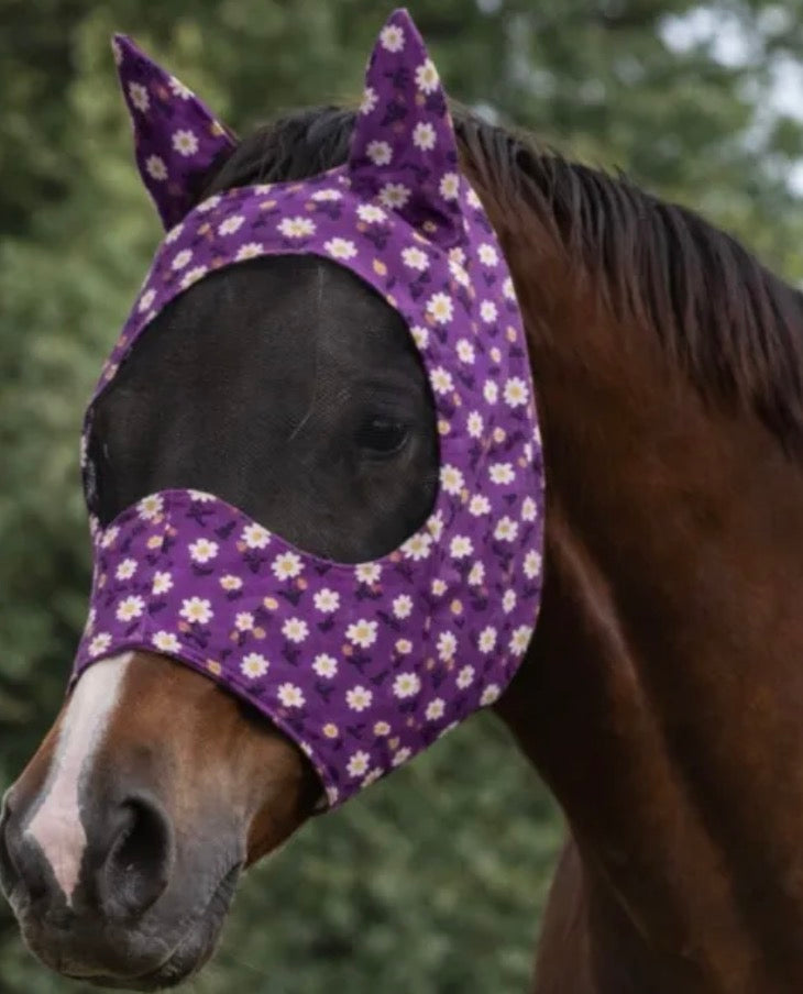 Purple Flower Fly Mask