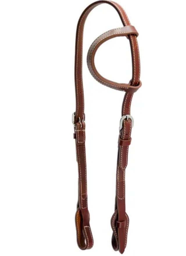 One Ear Brown Western Headstall